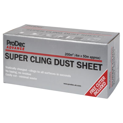 Super Cling Polythene Dust Sheet Roll - 50m x 4m