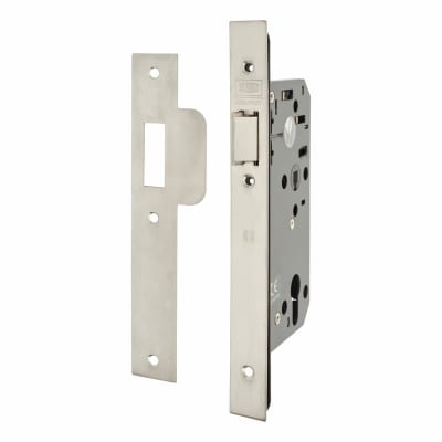 J2C2 Equality Act DIN Nightlatch Case - 83mm Case - 55mm Backset - Satin Stainless Steel