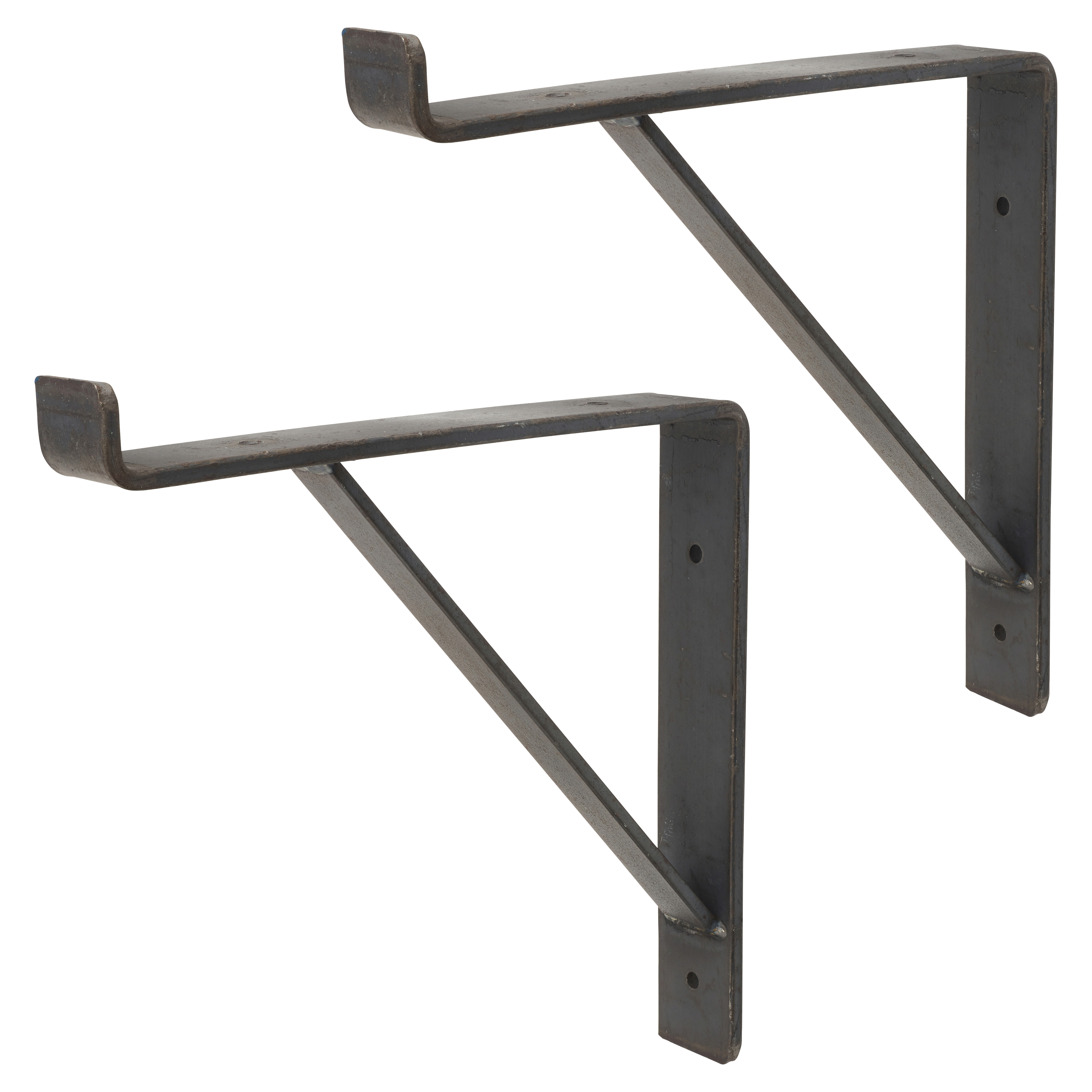 Steel Scaffold Board Shelf Bracket - Type 1 - 236 x 234 x 40mm - Matt Lacquered Iron