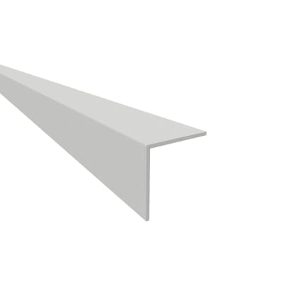 1000mm Self-Adhesive Plastic Angle - Equal Sided - 20 x 20 x 1mm - White