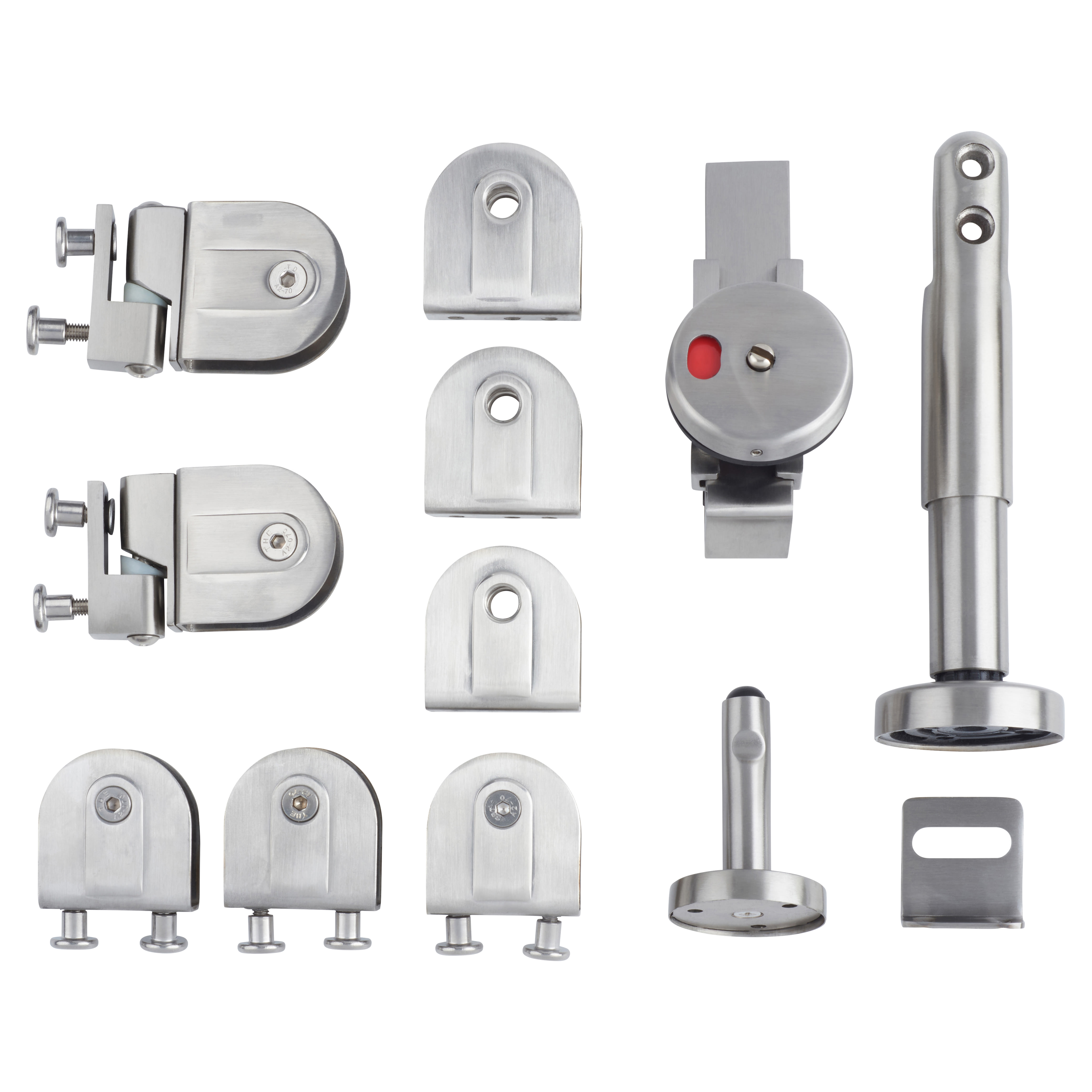 Toilet Cubicle Pack - 19-20mm Panels - 316 Satin Stainless Steel