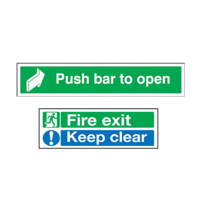 Fire Exit Door Sign Pack - Rigid Plastic