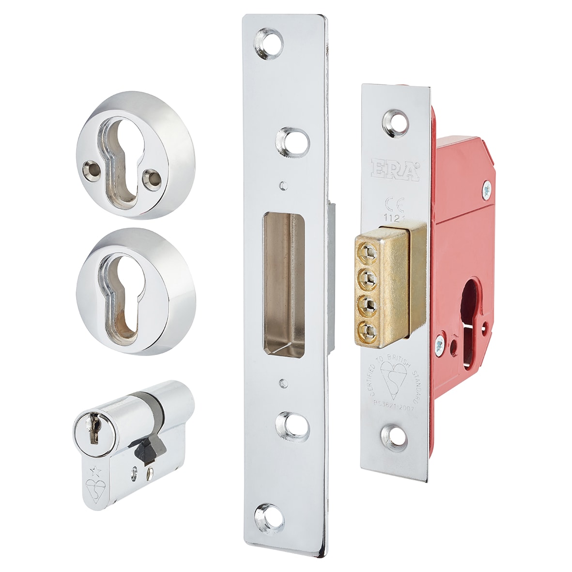 Fortress:2007 Euro Profile Deadlock - 64mm Case - 44mm Backset - Polished Chrome