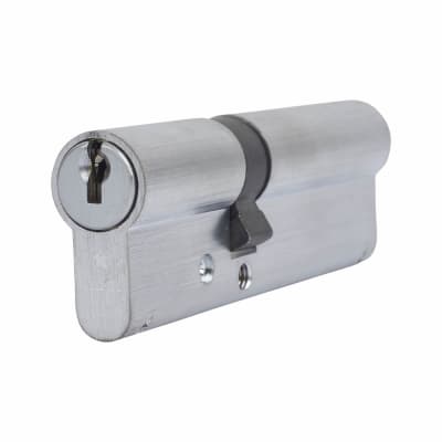 1 Star 6 Pin Kitemarked 100mm Euro Double Cylinder - 40 + 60mm - Satin Chrome - Keyed to Differ