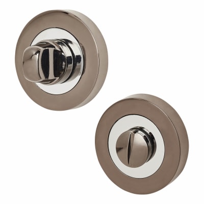 Bathroom Turn & Release - 52mm Diameter - Polished Chrome/Black Nickel