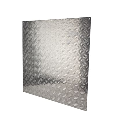 Aluminium Kick Plate - Half Door Panel - 900 x 900 x 1.2mm - 8 Screw Holes - 5 Bar Tread