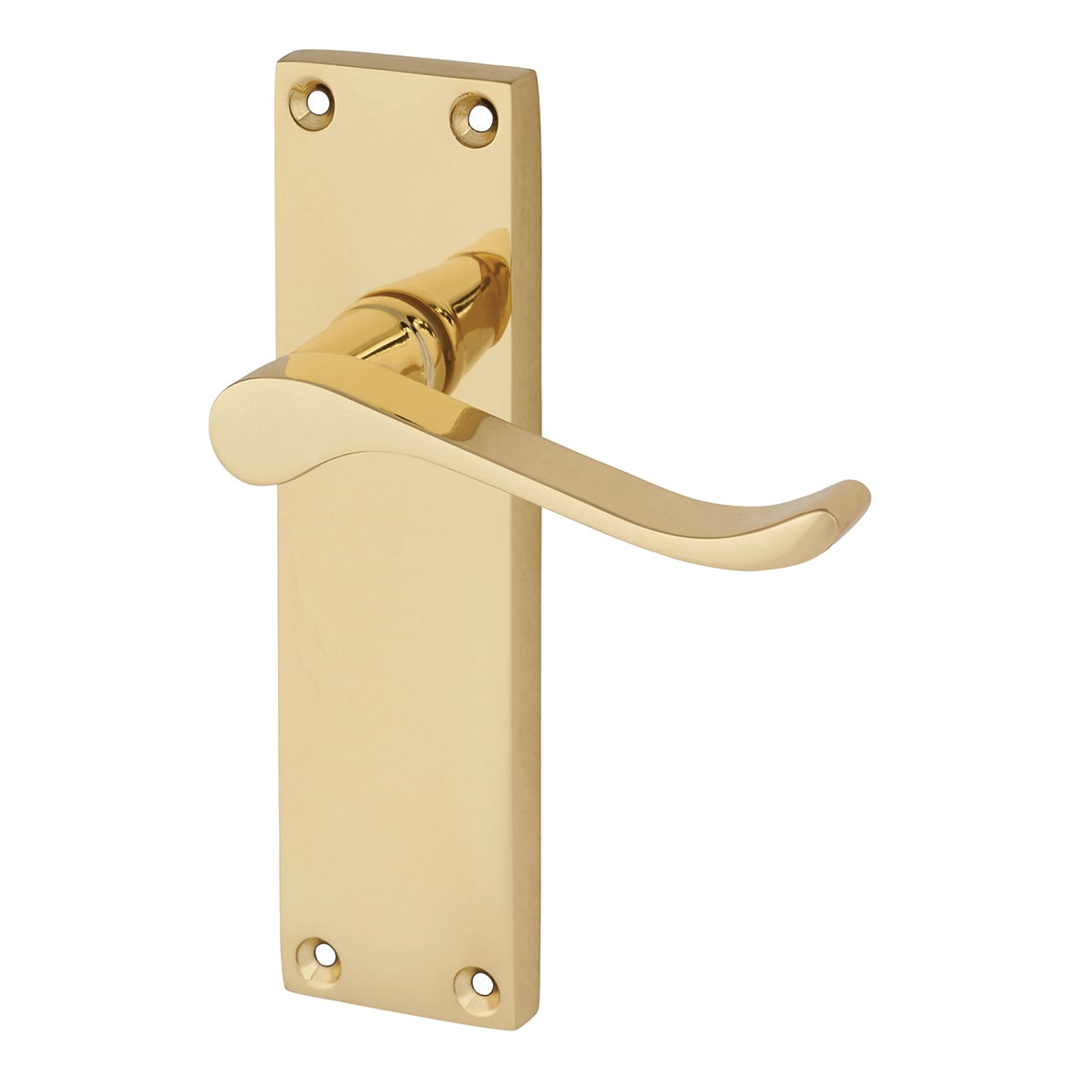 Polished Brass Budget Scroll Latch Door Handles Pack - Mia Range