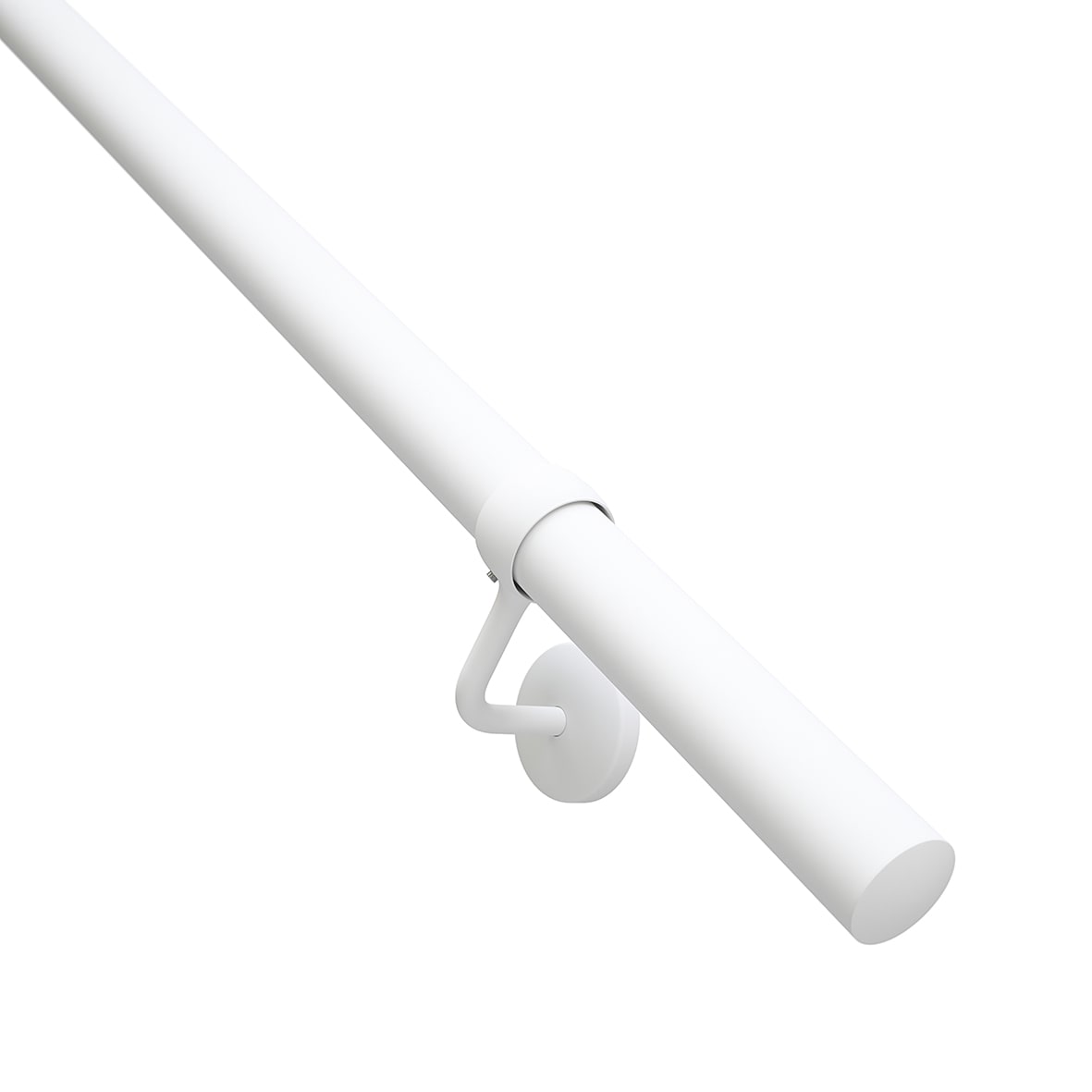 40mm Handrail Banister Staircase Rail Support Kit - 3600mm Length - Matt White