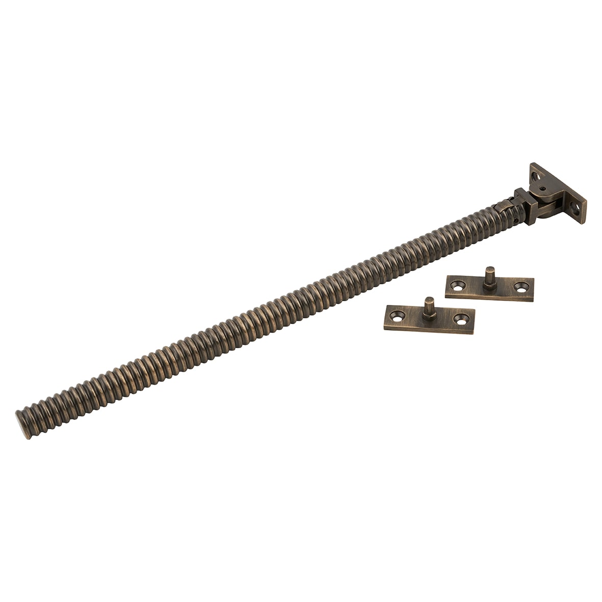 Iris Reeded Casement Window Stay - 8"/200mm Length - Antique Brass