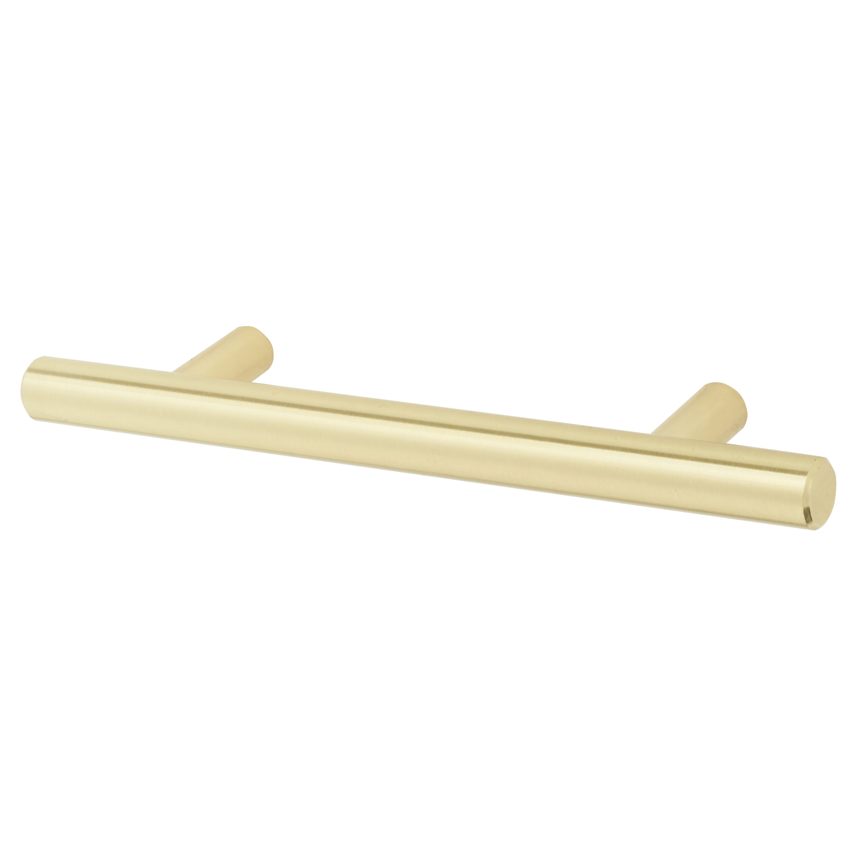 12mm T-Bar Cabinet Pull Handle - 96mm Centres - Satin Brass