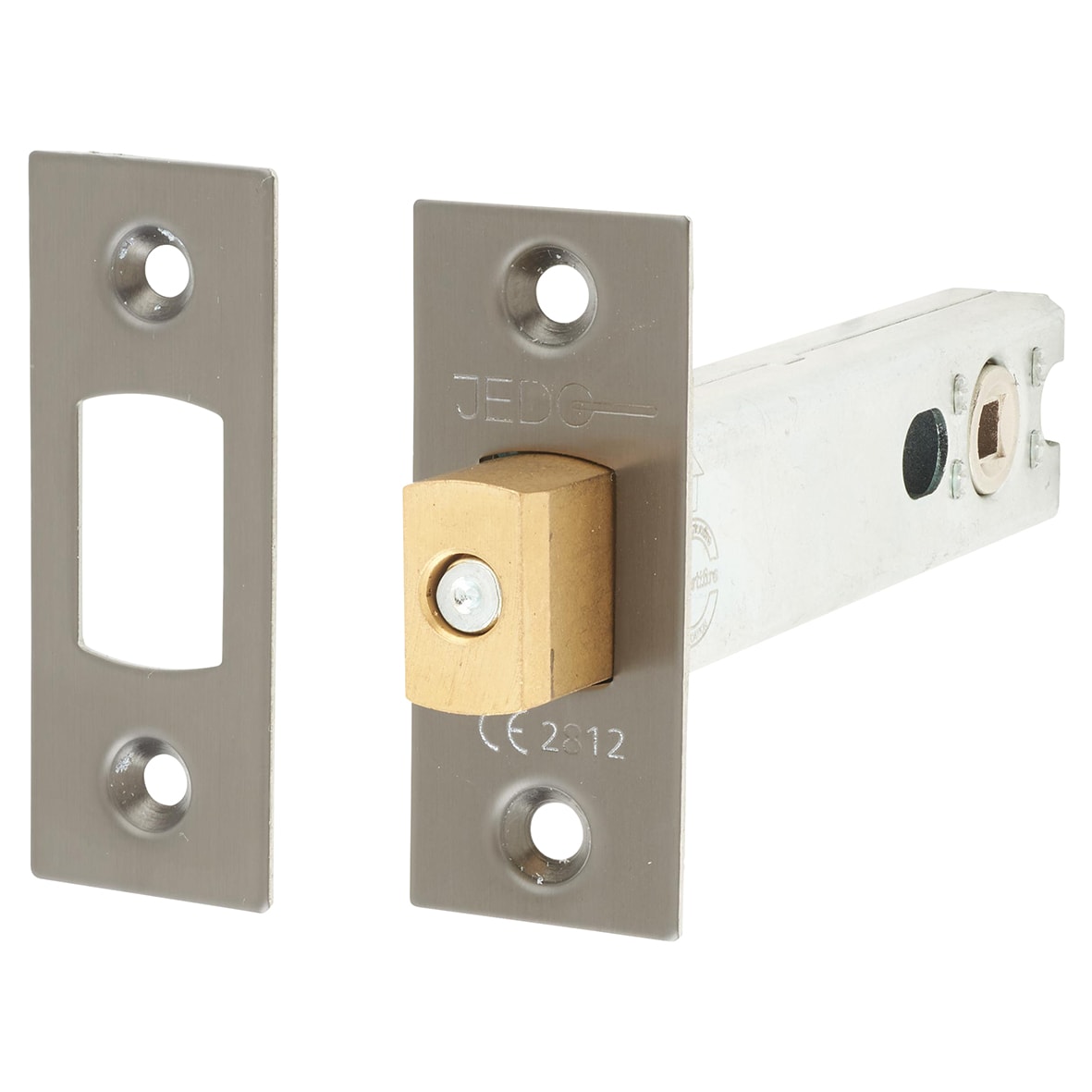 5mm Heavy Duty Bolt Through Tubular Bathroom Deadbolt - 102mm Case - 82mm Backset - Square - Dark Bronze