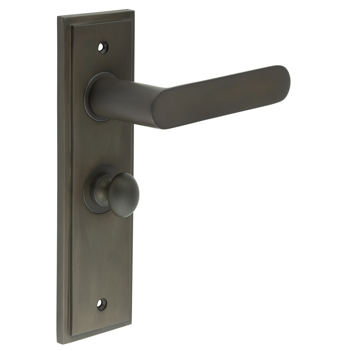 Dark Bronze Fire Rated Bathroom Door Handles - Kensington - Inner 1 - 200 x 55mm