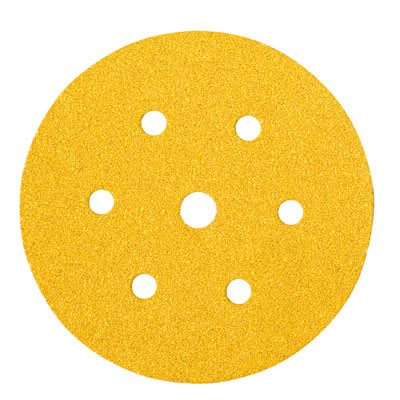 Gold Sanding Disc 7 Hole - 150mm Diameter - Grit 60 - Pack of 50