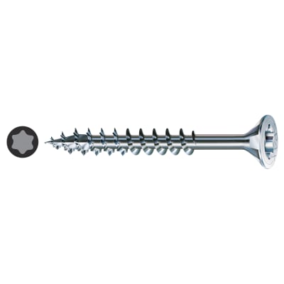 T-Star Plus Torx Countersunk Wood Screws - 4.0 x 60mm - WIROX Zinc Plated - Pack of 100