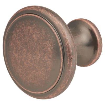 Thorpe Round Cabinet Knob - 30mm Diameter - Antique Copper