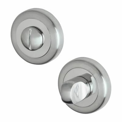 Bathroom Turn & Release - 50mm Diameter - Satin/Polished Chrome