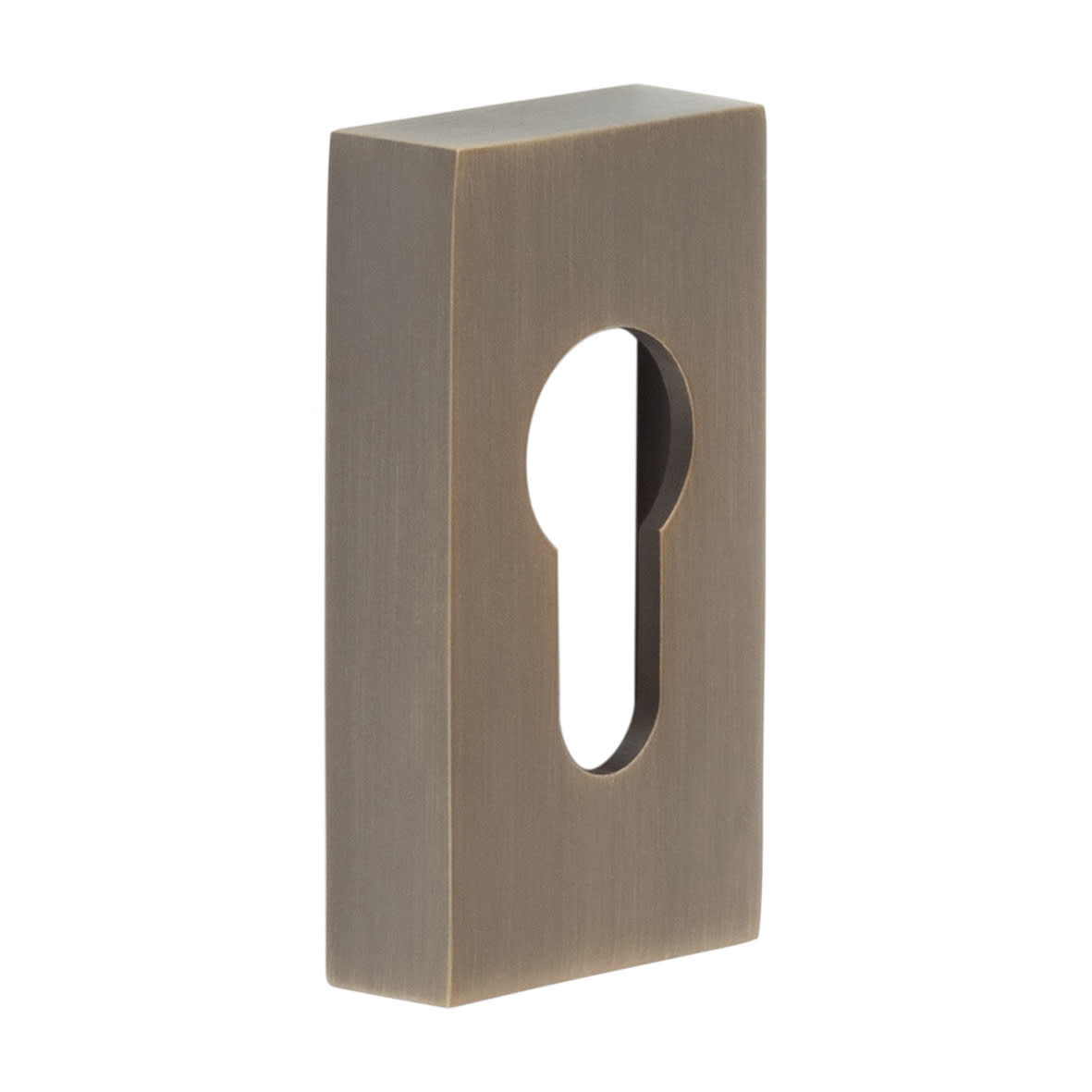 Rectangular Escutcheon - 65 x 35mm - Euro - Antique Brass