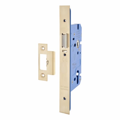 Architectural DIN Euro Mortice Nightlatch - 85mm Case - 60mm Backset - PVD Brass
