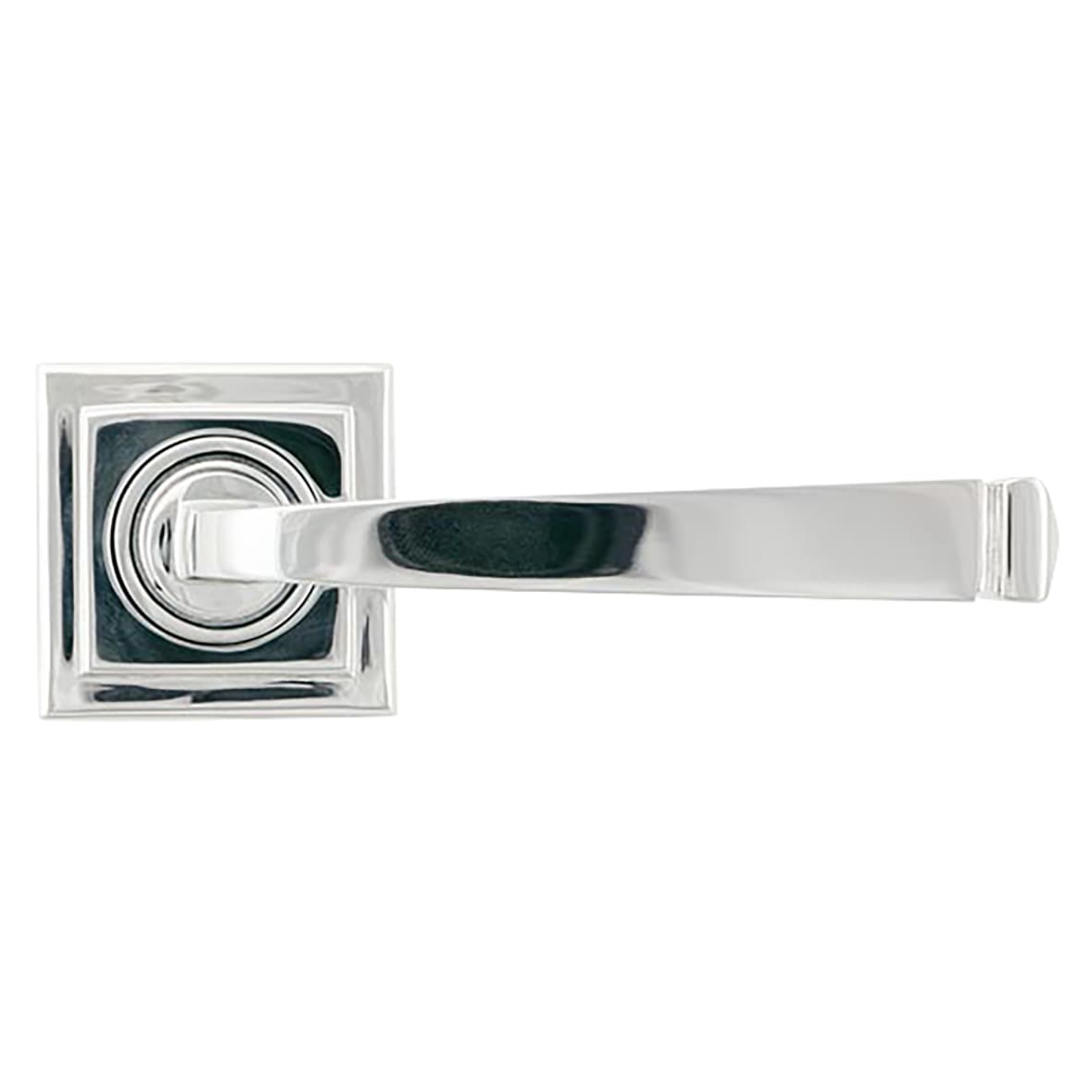 Polished Chrome Door Handles on Square Rose - Avon Range
