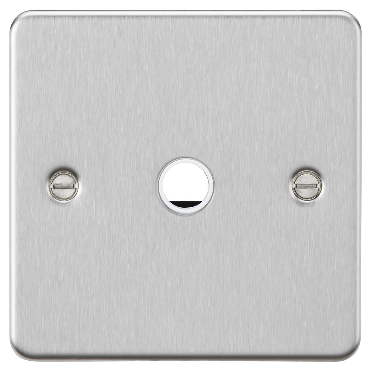 20A Flat Plate Flex Outlet Plate - Brushed Chrome