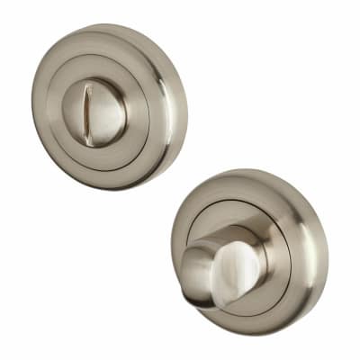 Bathroom Turn & Release - 50mm Diameter - Satin Nickel