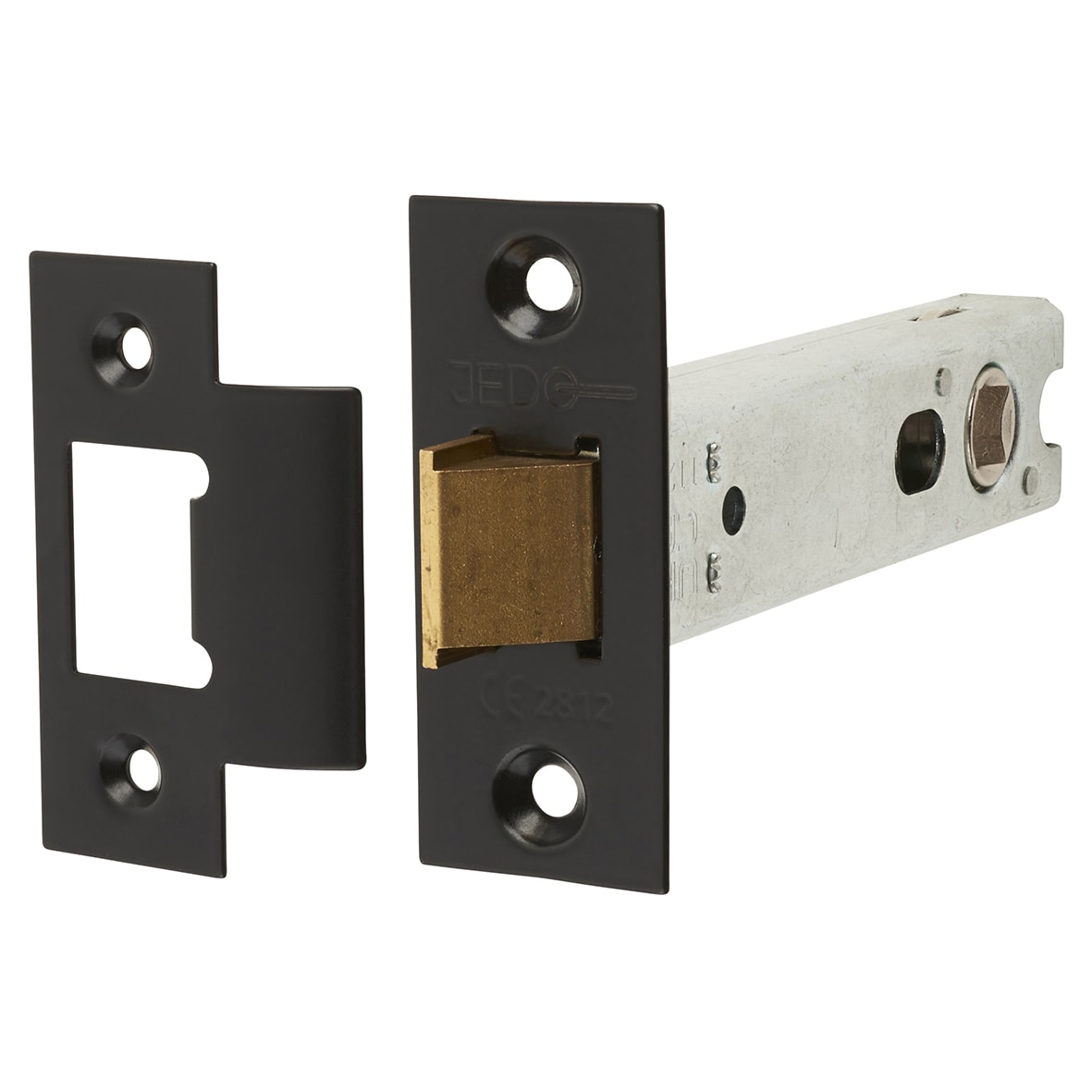 Heavy Duty Bolt Through Tubular Latch - 102mm Case - 82mm Backset - Square - Matt Black