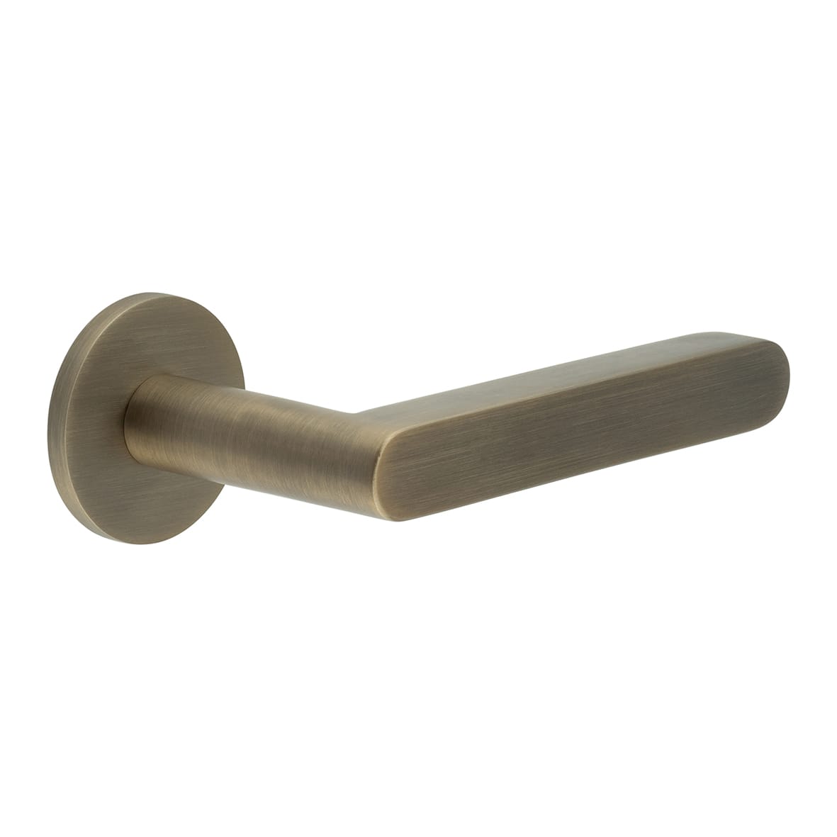 Antique Brass Unsprung Fire Rated Door Handles on Round Rose - CR-101 Range