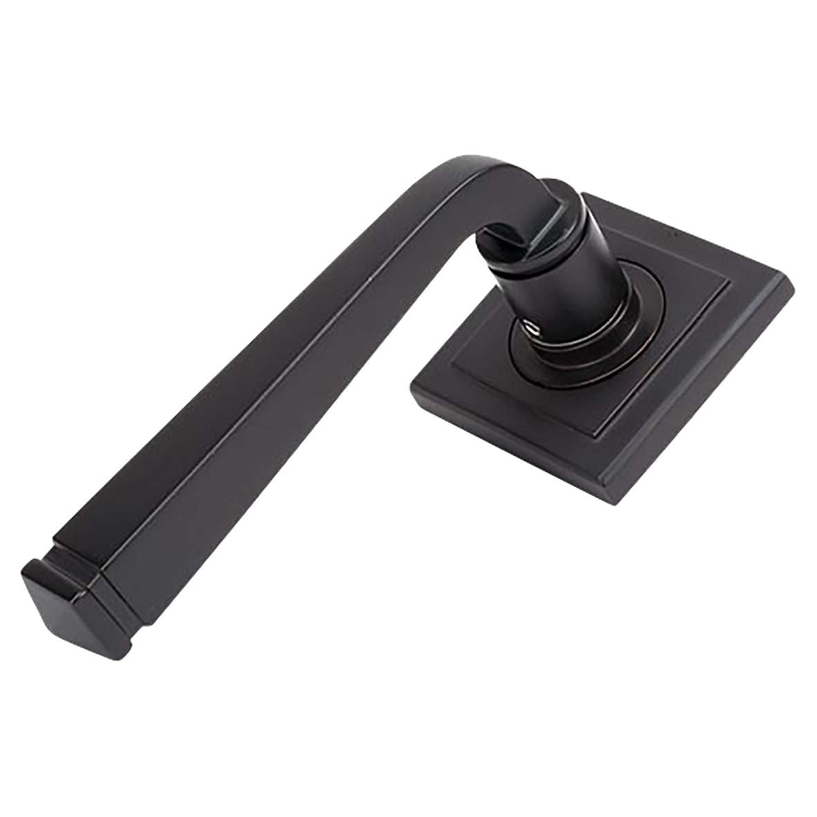 Aged Bronze Door Handles on Square Rose - Avon Range