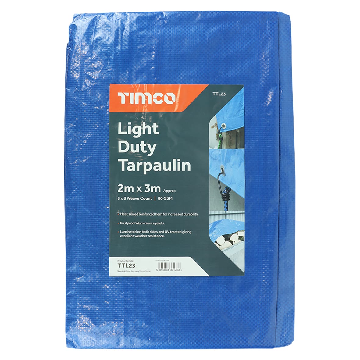 Light Duty Tarpaulin - 3m x 2m - Blue