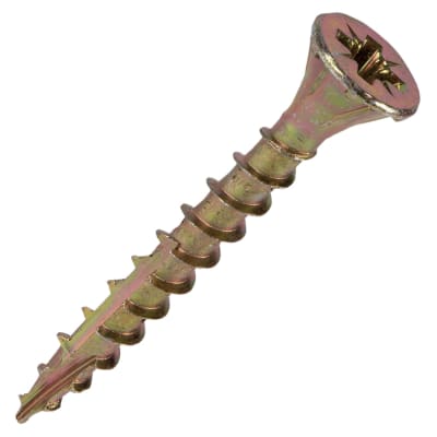 Cutter Pozi Countersunk Wood Screws - 6.0 x 40mm - Yellow Zinc - Pack of 200