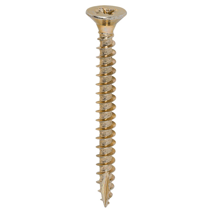 Classic Pozi Countersunk Wood Screws - 5.0 x 50mm - Yellow Zinc - Pack of 200