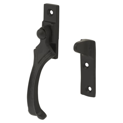 Victorian Cast Iron Wedge Casement Window Fastener - Reversible - Malleable Black Iron