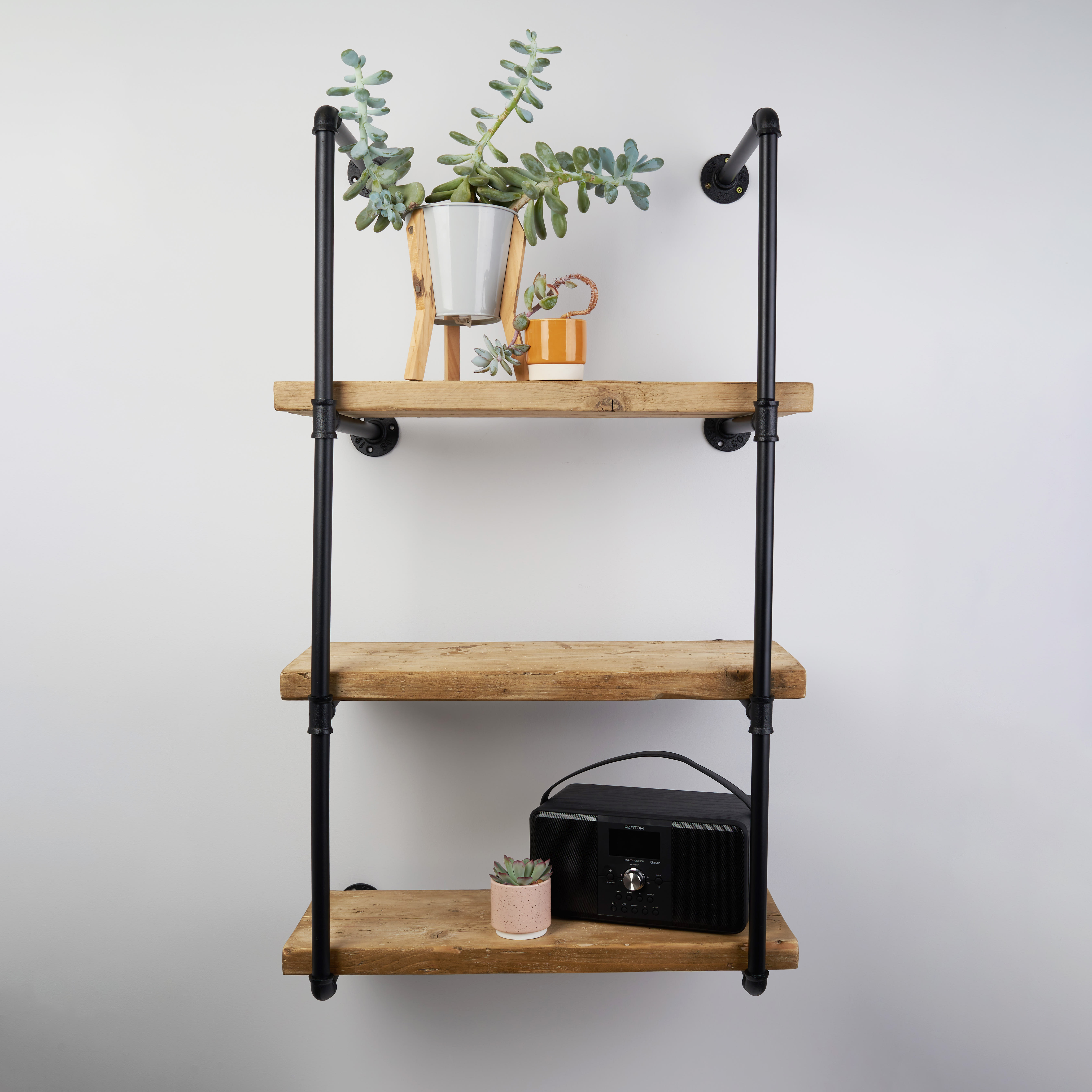 1/2" 3 Tier Pipe Shelf Kit - Black