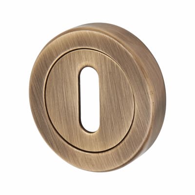 Escutcheon - 48mm Diameter - Keyhole - Antique Brass