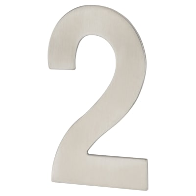 100mm Concealed Screw Fix Door Numeral - 2 - Satin Stainless Steel