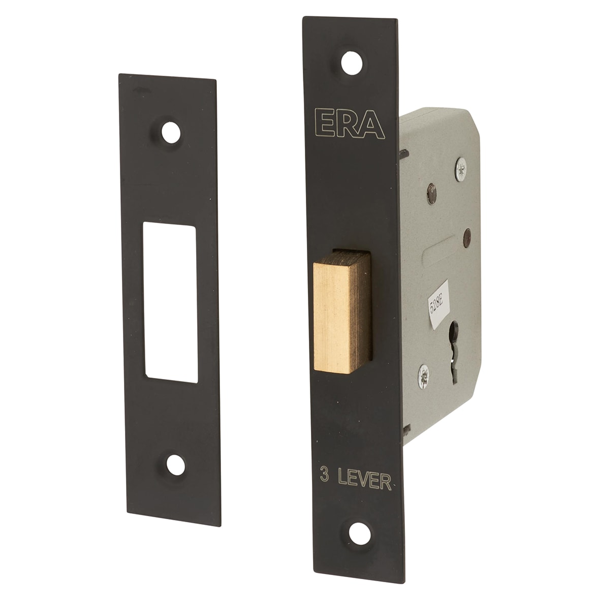 3 Lever Deadlock - 64mm Case - 44mm Backset - Matt Black