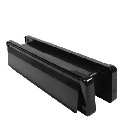 uPVC/Timber - Nu-Mail Letter Plate - 310 x 68mm - Door Thickness 40-80mm - Black
