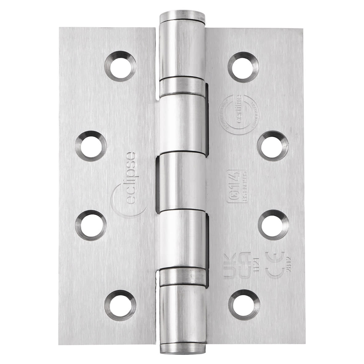 Ball Bearing Grade 14 Butt Fire Door Hinge - 102 x 76 x 3mm - Satin Stainless - Pair