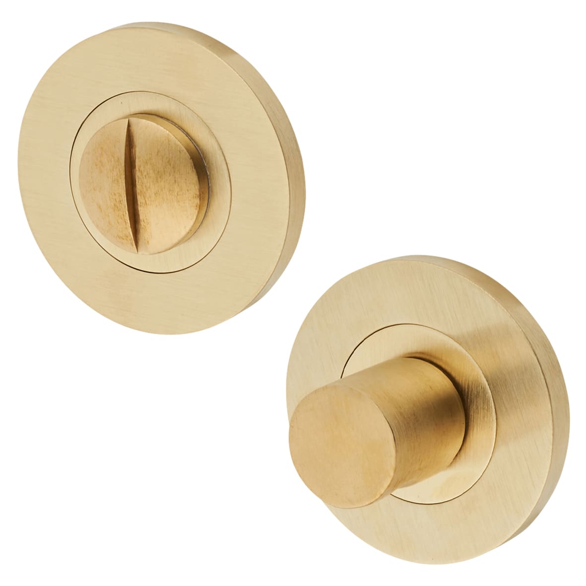 Bathroom Turn & Release - 50mm Diameter - Satin Brass