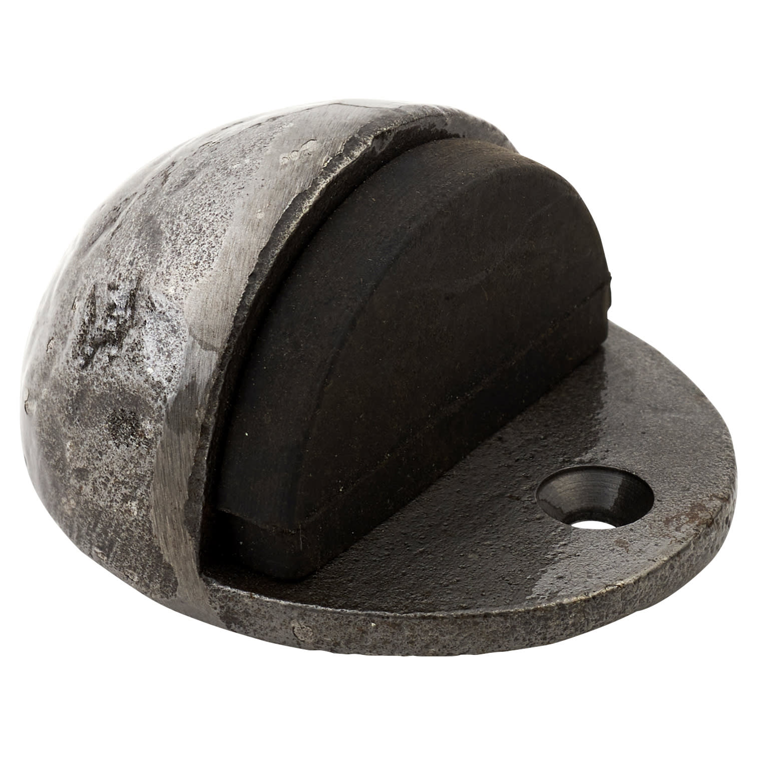 Half Moon Oval Floor Door Stop - 44 x 25mm - Polished Iron