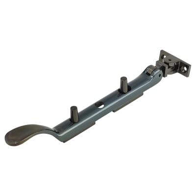 Victorian Casement Window Stay - 8"/200mm Length - Black Nickel