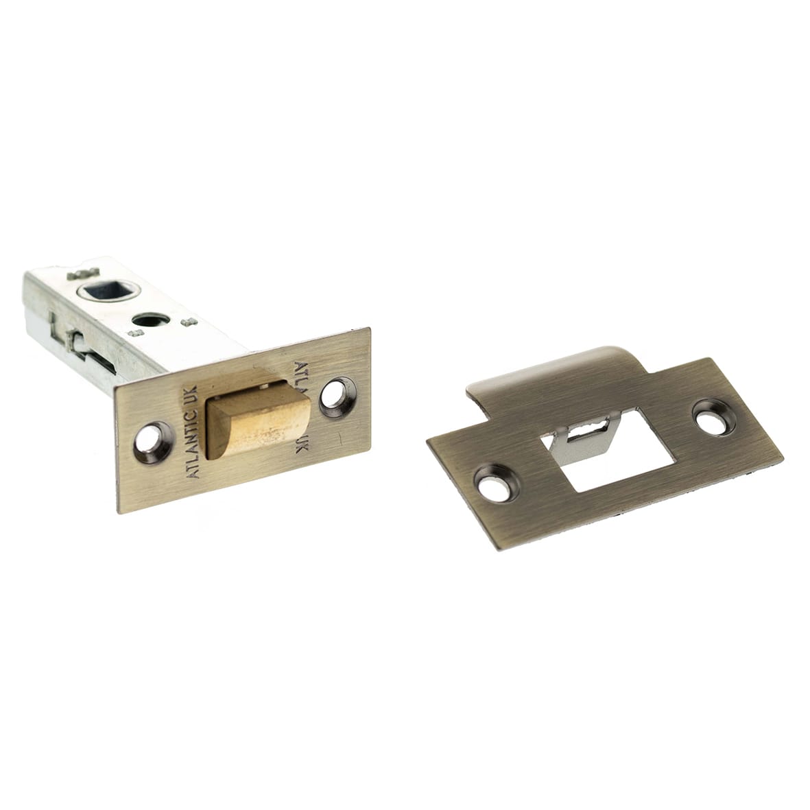 Heavy Duty Tubular Latch - 80mm Case - 60mm Backset - Square - Antique Brass