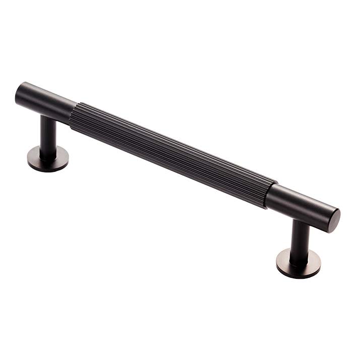 12.5mm Lines T-Bar Cabinet Pull Handle - 128mm Centres - Matt Black