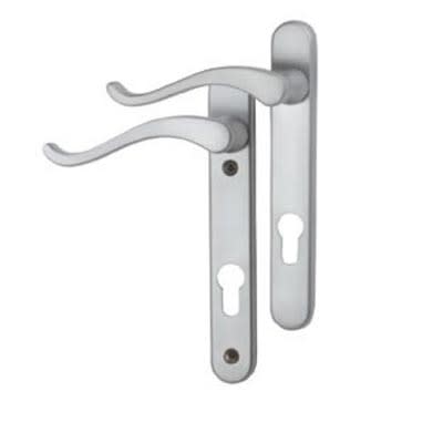 Bright Chrome uPVC Scroll Multipoint Door Handles - 92mm c/c - LH - Windsor Range