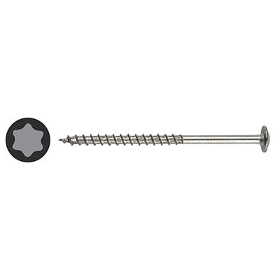 T-star Plus Torx Washer Head Wood Screws - 6 x 80mm - WIROX Zinc Plated - Pack of 100