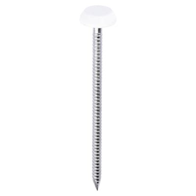 Polymer Headed Nails - 65mm Length - White - Pack of 100