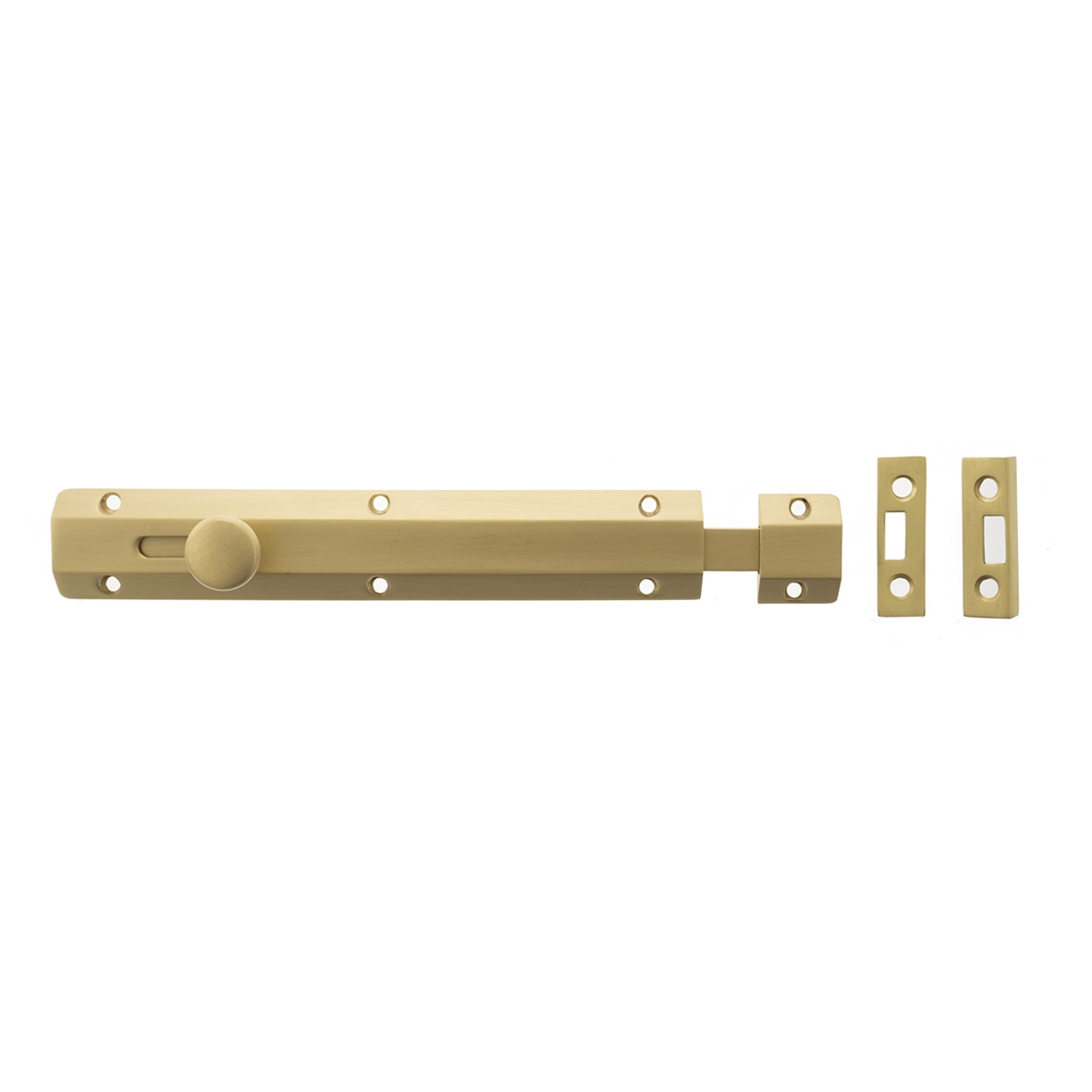 French Door Bolt/Flat Section Bolt - 200 x 35mm - Satin Brass
