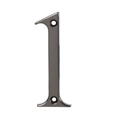 76mm Screw Fix Door Numeral - 1 - Bright Bronze