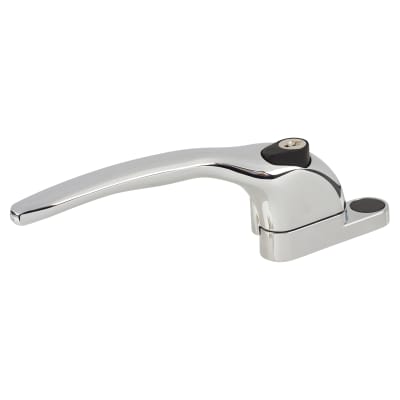 uPVC Offset Espagnolette Locking Multipoint Window Handle - Left Hand - Polished Chrome