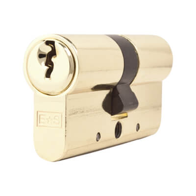 5 Pin 60mm Euro Double Cylinder - 30 + 30mm - Polished Brass - Keyed to Differ